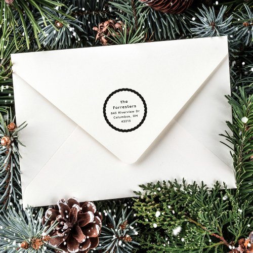 Cute simple return address ripple edge self_inking stamp