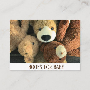Cute Simple Rustic Teddy Bear Book Request Enclosure Card
