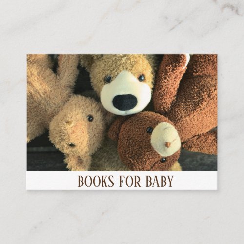 Cute Simple Rustic Teddy Bear Book Request Enclosure Card