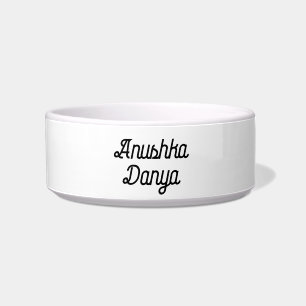 Cute Simple Script Text Personalized Pet Name Bowl