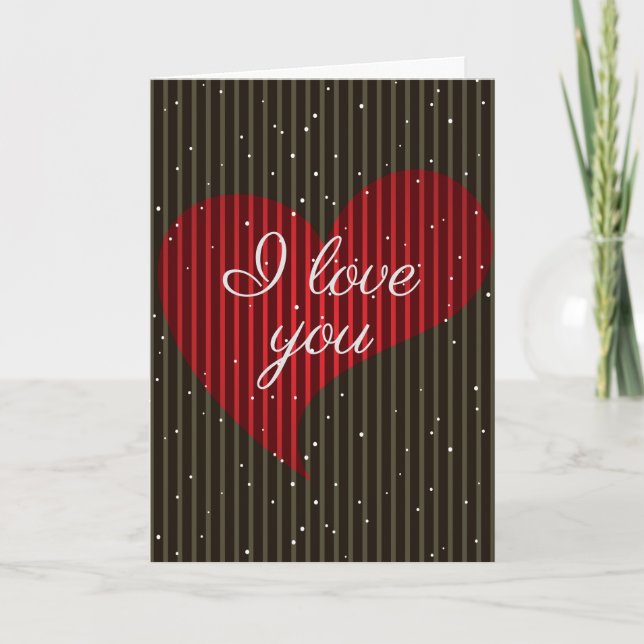 Cute Simple Sparkling Valentines Heart Holiday Card (Front)