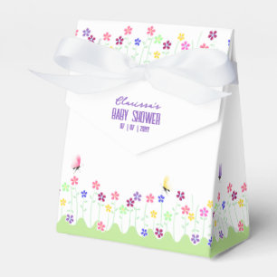 Cute Simple Spring Floral Baby Shower Favor Boxes