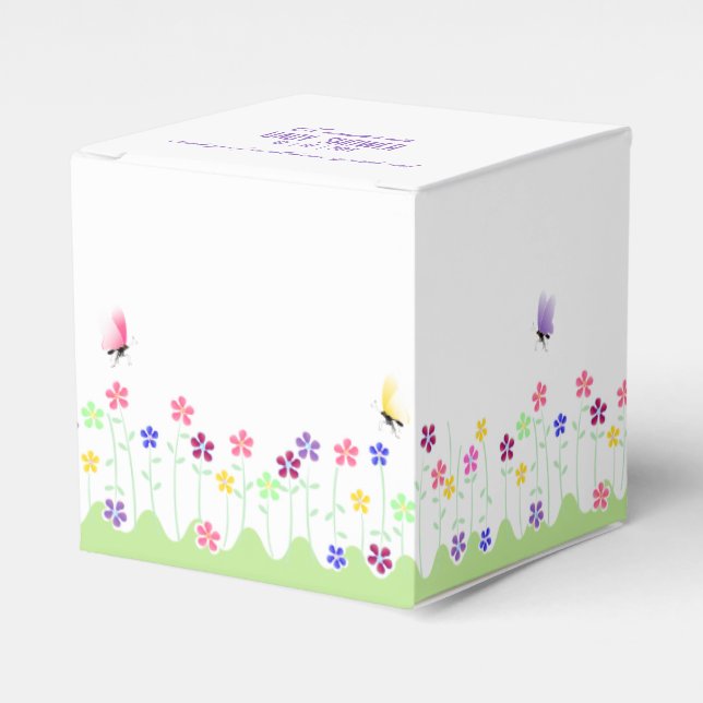 Cute Simple Spring Floral Favor Boxes (Front Side)
