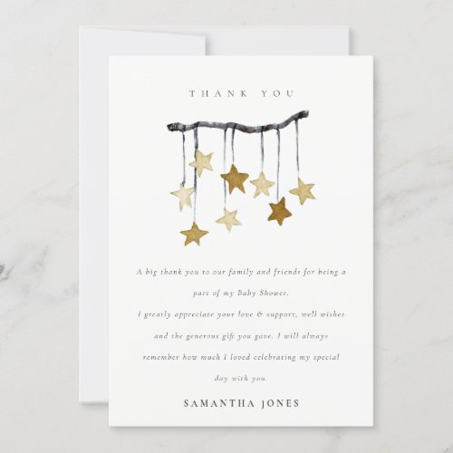Cute Simple Star Mobile Neutral Yellow Baby Shower