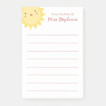Cute Simple Sunshine From The Desk Of Teacher Post-it Notes
