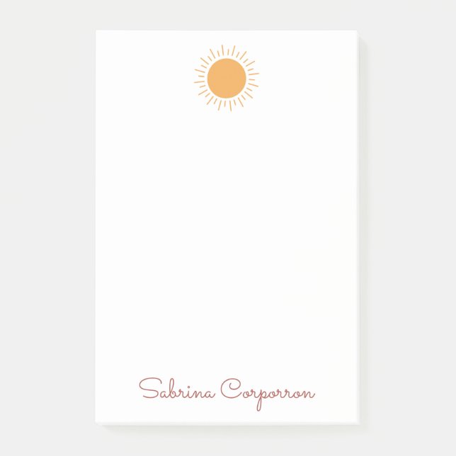 Cute simple sunshine personalized  notes (Front)