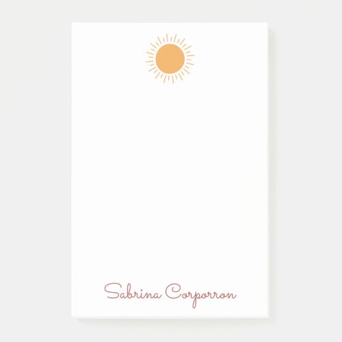 Cute simple sunshine personalized  post_it notes