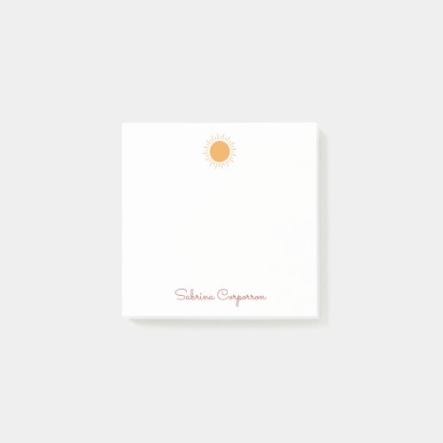 Cute simple sunshine personalized  post_it notes