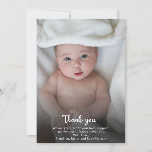 Cute Simple Thank You Custom Photo New Baby Shower