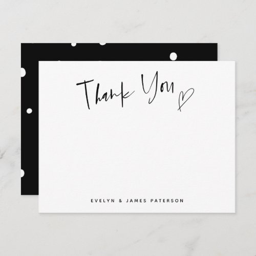 Cute Simple Thank You Heart  Note Card