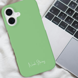 Cute Simple Trendy Minimalist Green Aesthetic  iPhone 16 Case