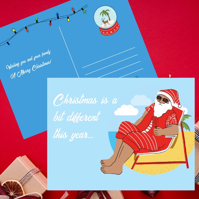Cute Simple Tropical Holiday Christmas Greeting Postcard (Creator Uploaded)