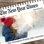 Cute Simple Typography Newspaper Print Whimsical  Calendar<br><div class="desc">This design features a cute fun simple typography photo calendar, a 2024 create your own photo, great for photography picture full bleed template, a 2024 full year spiral, a simple modern minimalist elegant, 2024 simple planners, a monthly picture photo calendar, a home or office gift idea, a cute unique creative...</div>