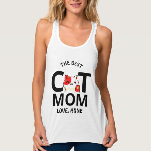  cute simple Valentine's day cat mom personalize Tank Top