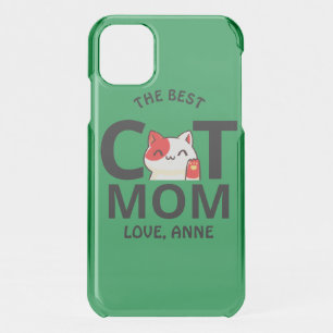 cute simple Valentine's day cat mom personalize iPhone 11 Case