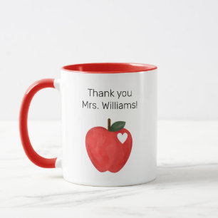 Cute Simple Watercolor apple,Teacher Appreciation Mug