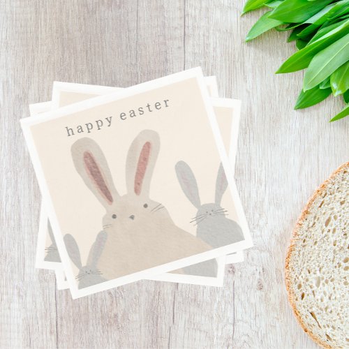 Cute Simple Watercolor Bunny Easter Napkins