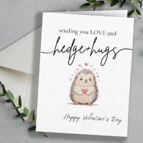 Cute & Simple Watercolor Hedgehog Valentine's Day Card