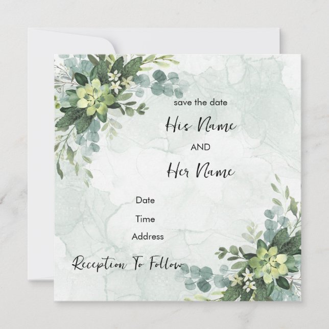 Cute Simple Wedding Invitation (Front)