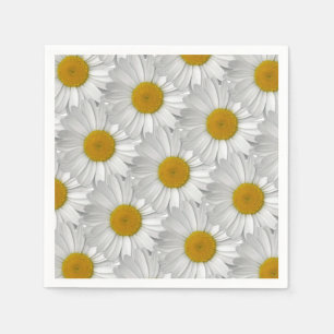Cute Simple White Daisy Flower Pattern Napkins