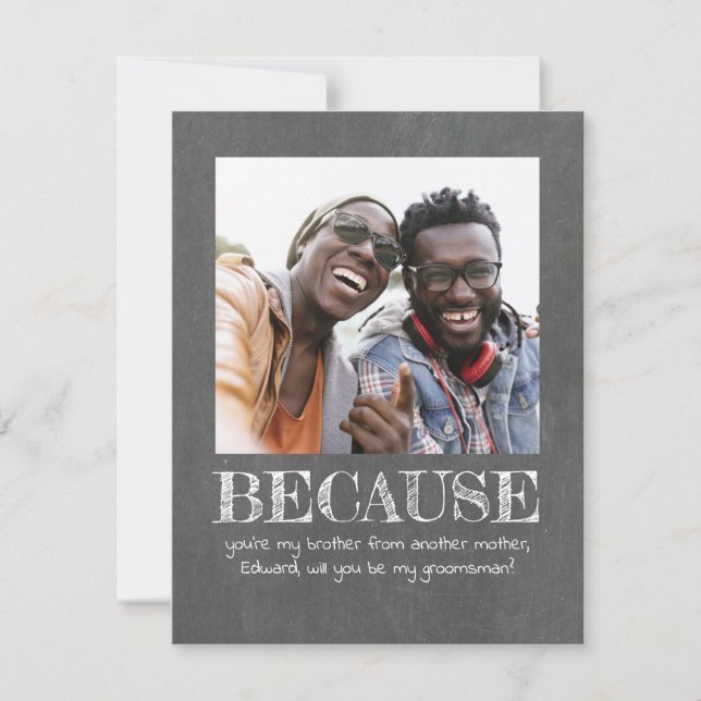 Cute Simple Will You Be My Groomsman Photo (Front)