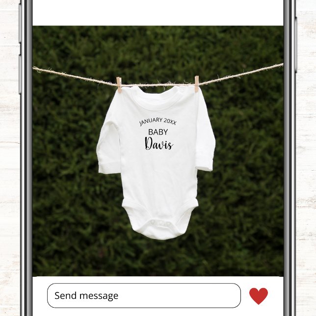 Cute Simple Winter Photo Pregnancy Announcement (cute simple photo pregnancy announcement card winter pregnancy reveal )