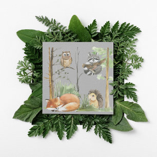 Cute simple woodland animals Invitation