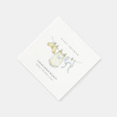 Cute Simple Yellow Baby Clothesline Baby Shower Napkins (Corner)