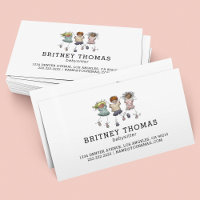 Cute Simplistic Babysitter Childcare Business Card