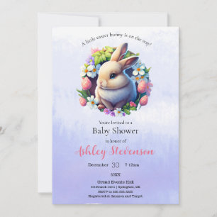 Cute simplistic Easter bunny Baby Shower Invitatio Invitation