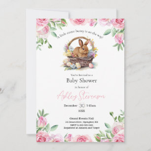 Cute simplistic Easter bunny Baby Shower  Invitation