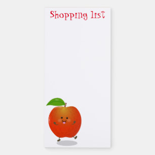 Cute singing apple kawaii cartoon illustration magnetic notepad