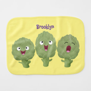 Cute singing artichokes vegetable cartoon baby burp cloth
