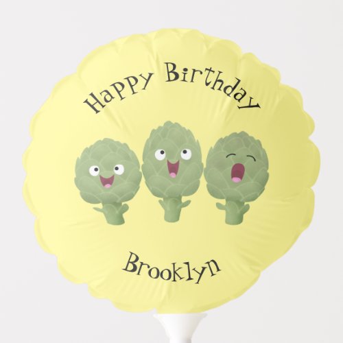 Cute singing artichokes vegetable cartoon  balloon