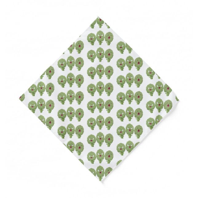 Cute singing artichokes vegetable cartoon bandana (Front)