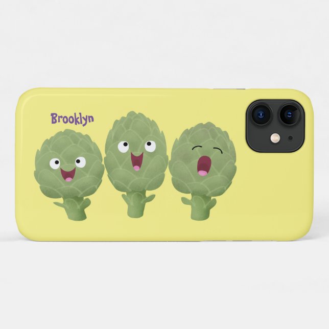Cute singing artichokes vegetable cartoon Case-Mate iPhone case (Back (Horizontal))