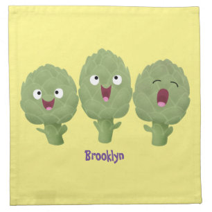 Cute singing artichokes vegetable cartoon cloth napkin