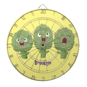 Cute singing artichokes vegetable cartoon dart board