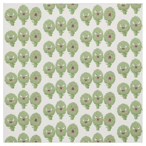 Cute singing artichokes vegetable cartoon fabric