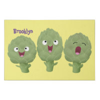 Cute singing artichokes vegetable cartoon