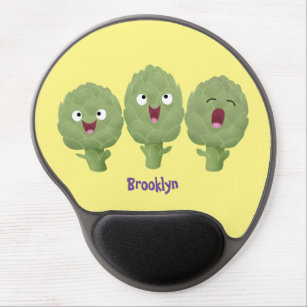 Cute singing artichokes vegetable cartoon  gel mouse pad