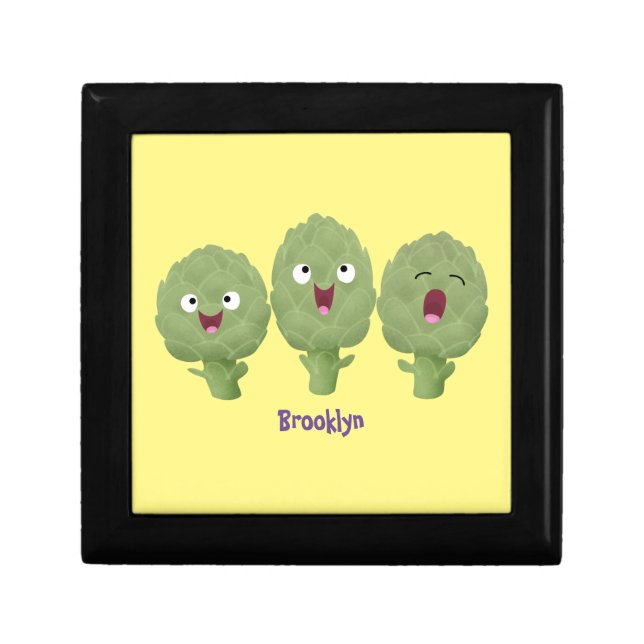 Cute singing artichokes vegetable cartoon gift box (Front)