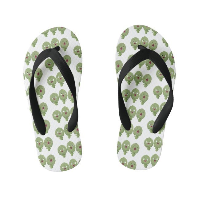 Cute singing artichokes vegetable cartoon kid's flip flops (Footbed)