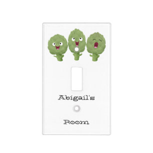 Cute singing artichokes vegetable cartoon light switch cover