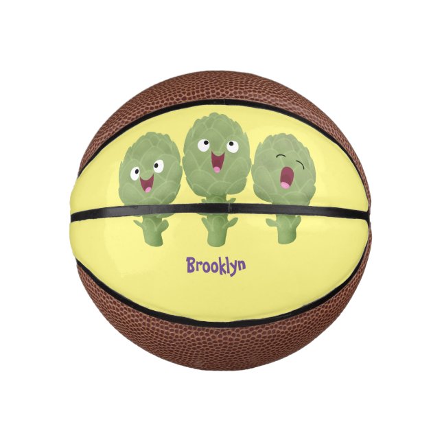 Cute singing artichokes vegetable cartoon mini basketball (Front)