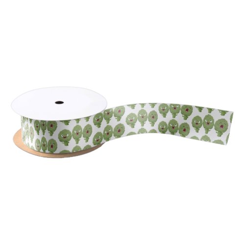 Cute singing artichokes vegetable cartoon satin ribbon