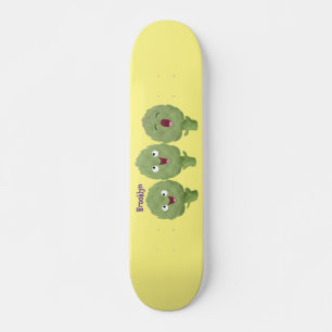 Cute singing artichokes vegetable cartoon skateboard