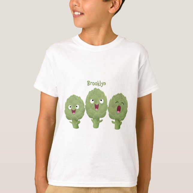 Cute singing artichokes vegetable cartoon  T-Shirt (Front)