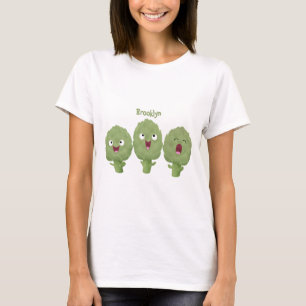Cute singing artichokes vegetable cartoon T-Shirt