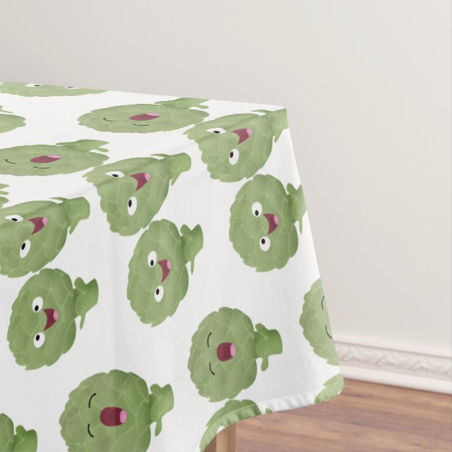 Cute singing artichokes vegetable cartoon tablecloth (In Situ)